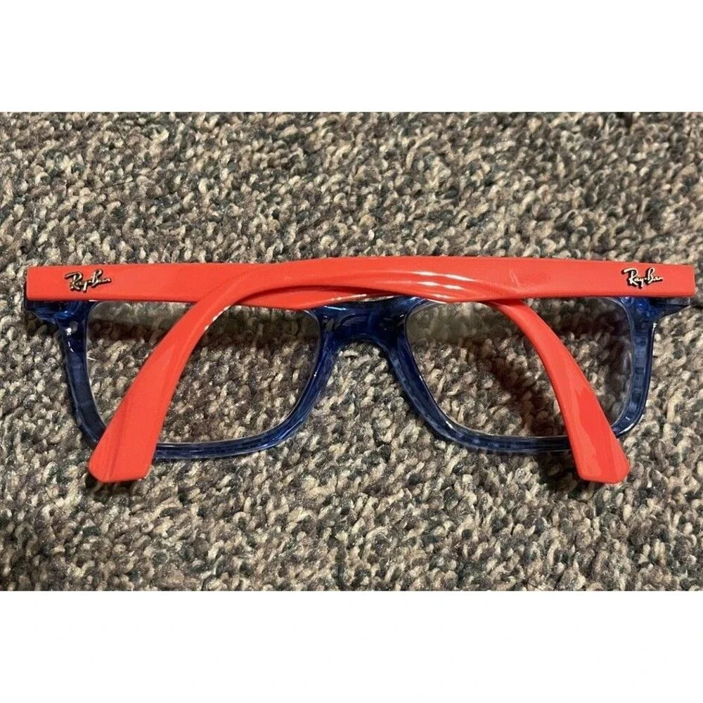 RAY-BAN JR RB1562 3746 Blue Crystal/Orange Eyeglasses Frame 48-16-125 10736